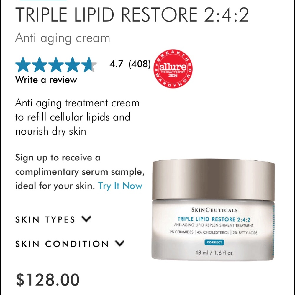 Skinceuticals triple lipid restore moisturizer